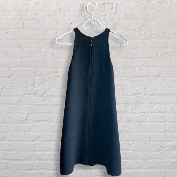 Wilfred Le Fou Aritzia Trompette Mini Dress Black Crepe Trapeze Silhouette - Picture 2 of 6